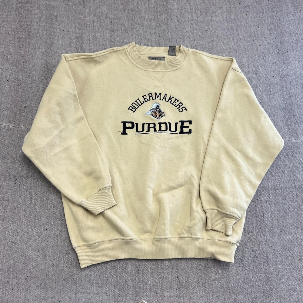 Vintage Purdue Boilermakers Sweatshirt Mens XL Yellow 1990s